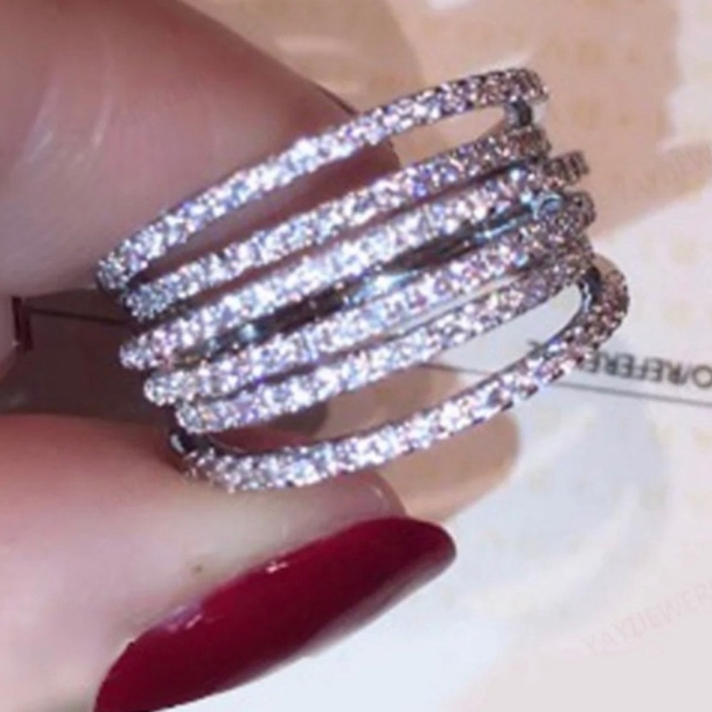 NEW 6.4 CT RING 925 STERLING SILVER RING DIAMOND RING